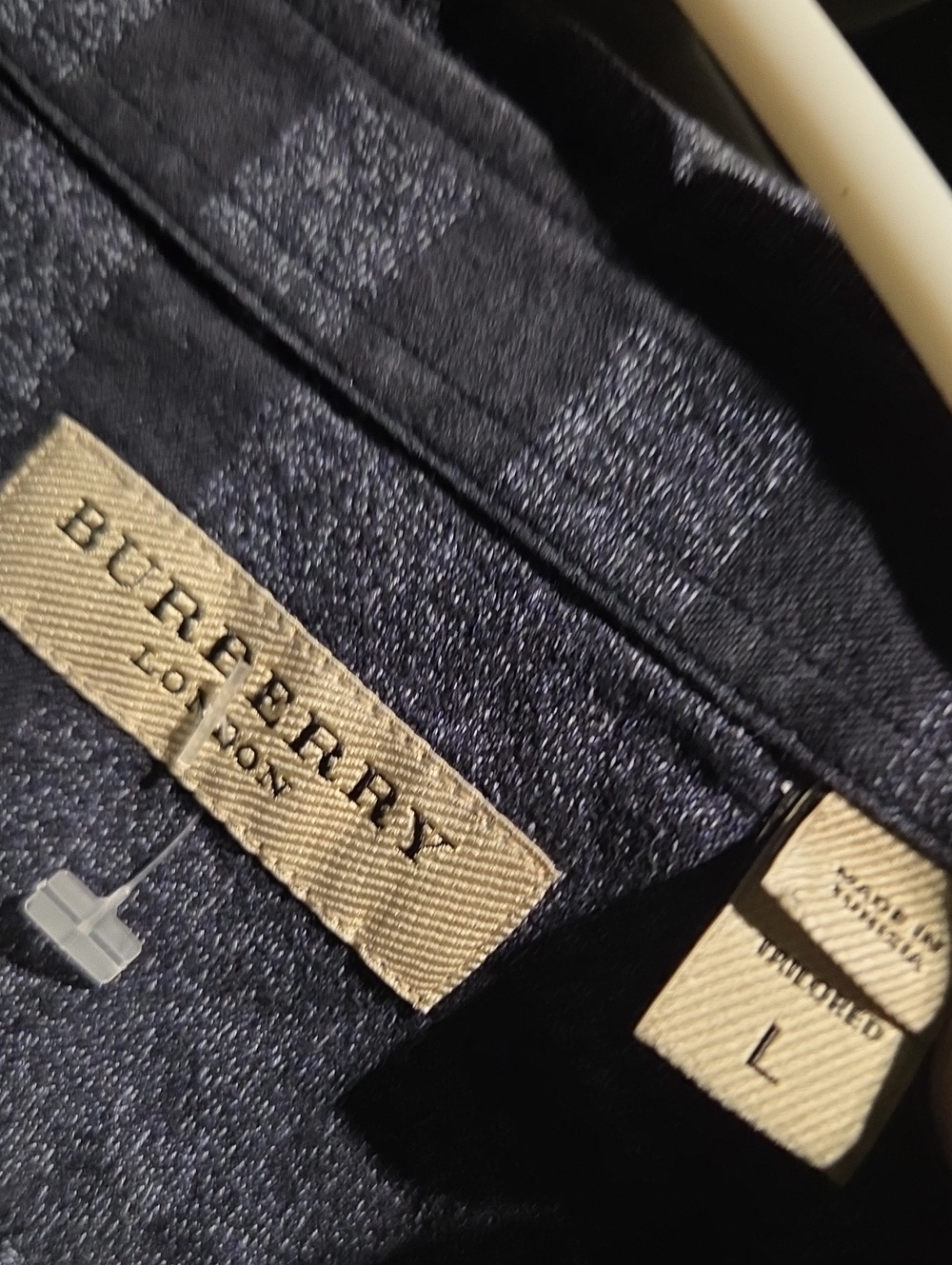Burberry Patterned Button Down  with Beige Burberry Labels